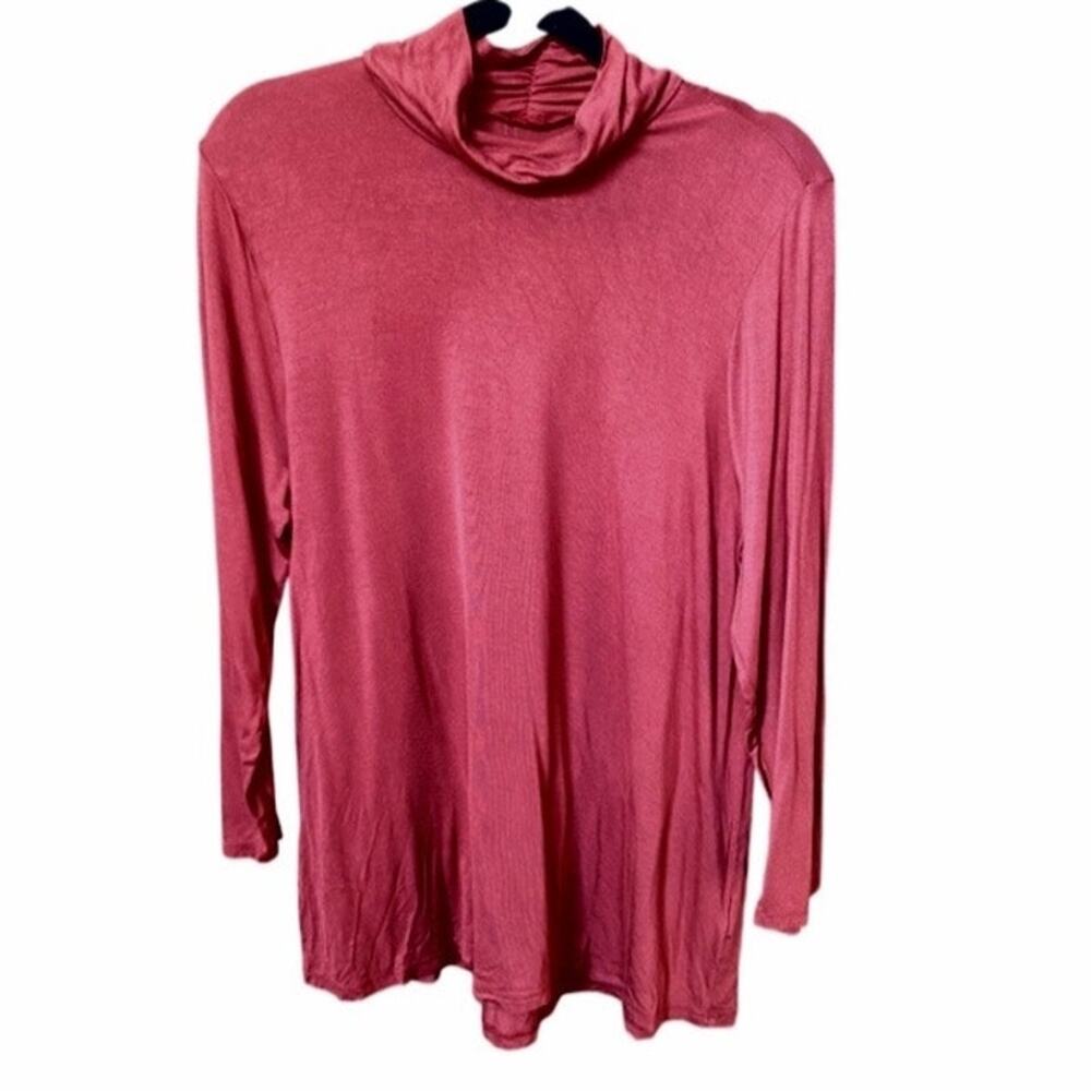 Soft Surroundings Turtleneck Tunic Top Rust Orange Womens Size Large